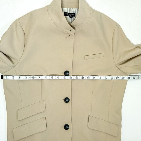 Rag & Bone Slade Beige Blazer Size 12 Tailored Neutral Classic Workwear - Picture 11 of 13